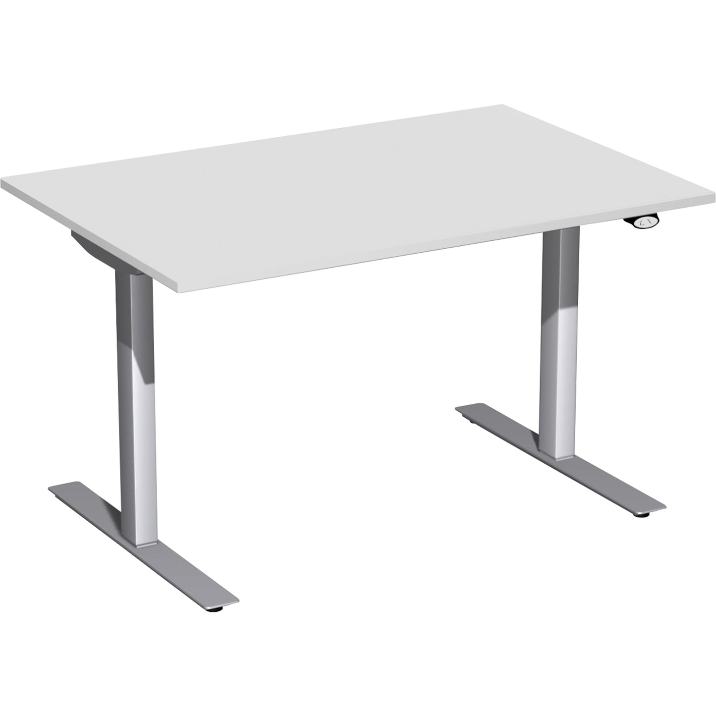 Geramöbel Schreibtisch Elektro-Flex Maße: 1.200 x 650-1.250 x 800 mm (B x H x T) Dreischicht-Feinspan, melaminharzbeschichtet lichtgrau