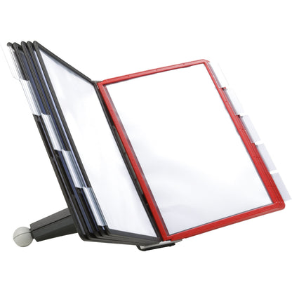 DURABLE Sichttafelständer SHERPA® TABLE 10 53 x 40,5 x 38 cm (B x H x T) ABS Kunststoff/Polypropylen/PVC Anzahl der mitgelieferten Sichttafeln: 10 Sichttafeln je 5 x rot, schwarz