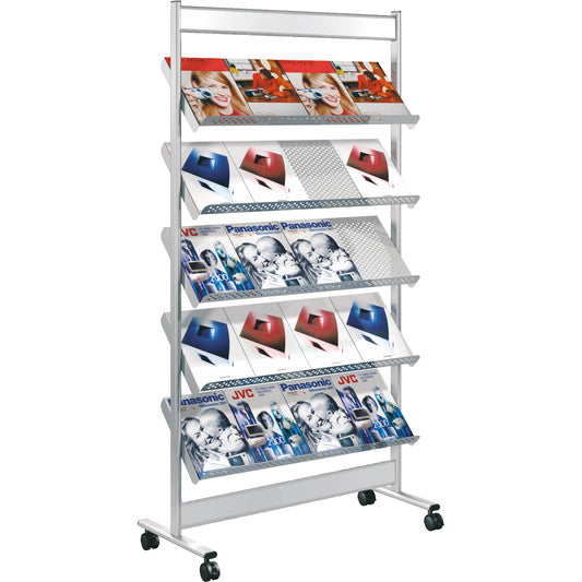 Kerkmann Prospektständer artline 91 x 170 x 35 cm (B x H x T) Stahl, pulverbeschichtet silber