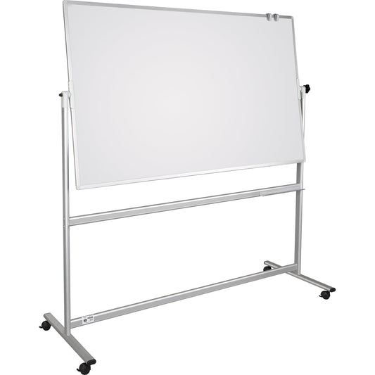 DAHLE Whiteboard BASIC Maße der Oberfläche: 150 x 100 cm (B x H) Tafel magnethaftend beidseitig beschreibbar inkl. Haken Set für Flipchart Blöcke Metall lackiert weiß