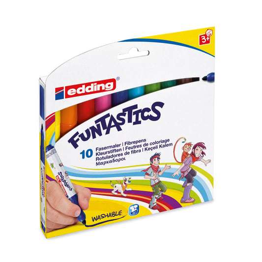 edding Fasermaler 14 FUNTASTICS 3mm farbig sortiert auswaschbar 10 St./Pack.
