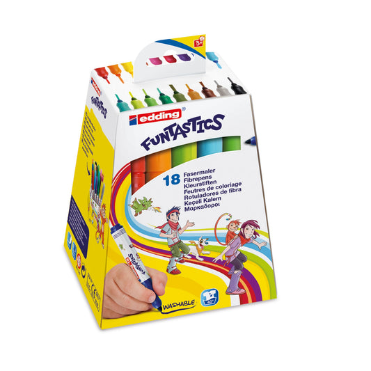 edding Fasermaler 14 FUNTASTICS 3mm farbig sortiert auswaschbar 18 St./Pack.