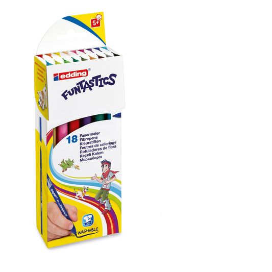 edding Fasermaler 15 FUNTASTICS 1mm farbig sortiert auswaschbar 18 St./Pack.