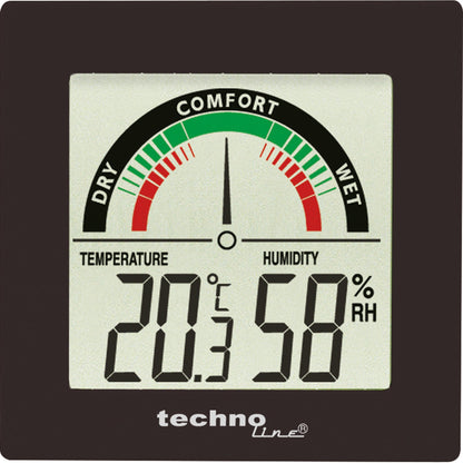 technoline® Thermometer WS 9415 8,8 x 8,8 x 1,4 cm (B x H x T) digital Batterie AAA/Micro Wandbefestigung möglich