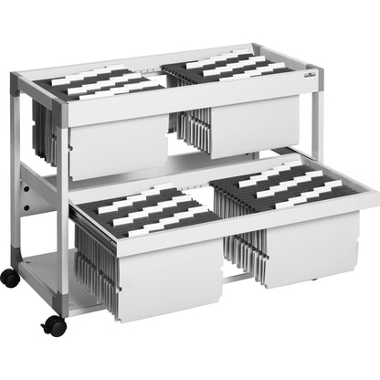 DURABLE Hängemappenwagen SYSTEM FILE TROLLEY 200 MULTI DUO 89,7 x 71,5 x 43,2 cm (B x H x T) Metall, Stahl (epoxidharzbeschichtet), Holz (melaminbeschichtet), Polyamid, Polypropylen grau
