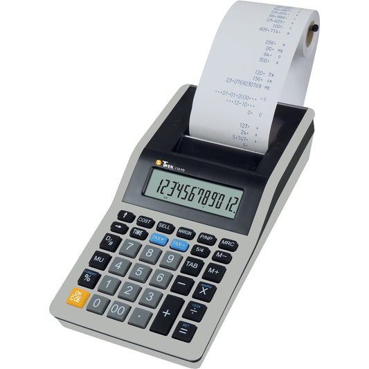 TWEN Tischrechner 110 PD blau 102 x 45 x 200 mm (B x H x T) Batterie, Netzbetrieb grau/schwarz