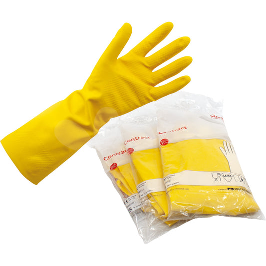 Vileda Gummihandschuhe Contract M Naturlatex gelb