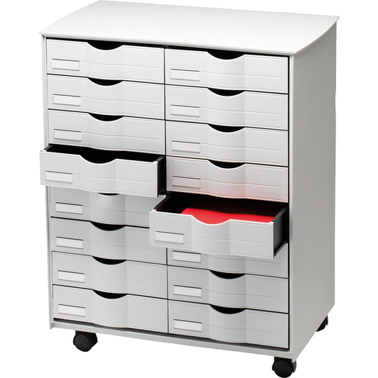 Paperflow Rollcontainer 580 x 715 x 343 mm (B x H x T) 16 Schubladen Polystyrol grau