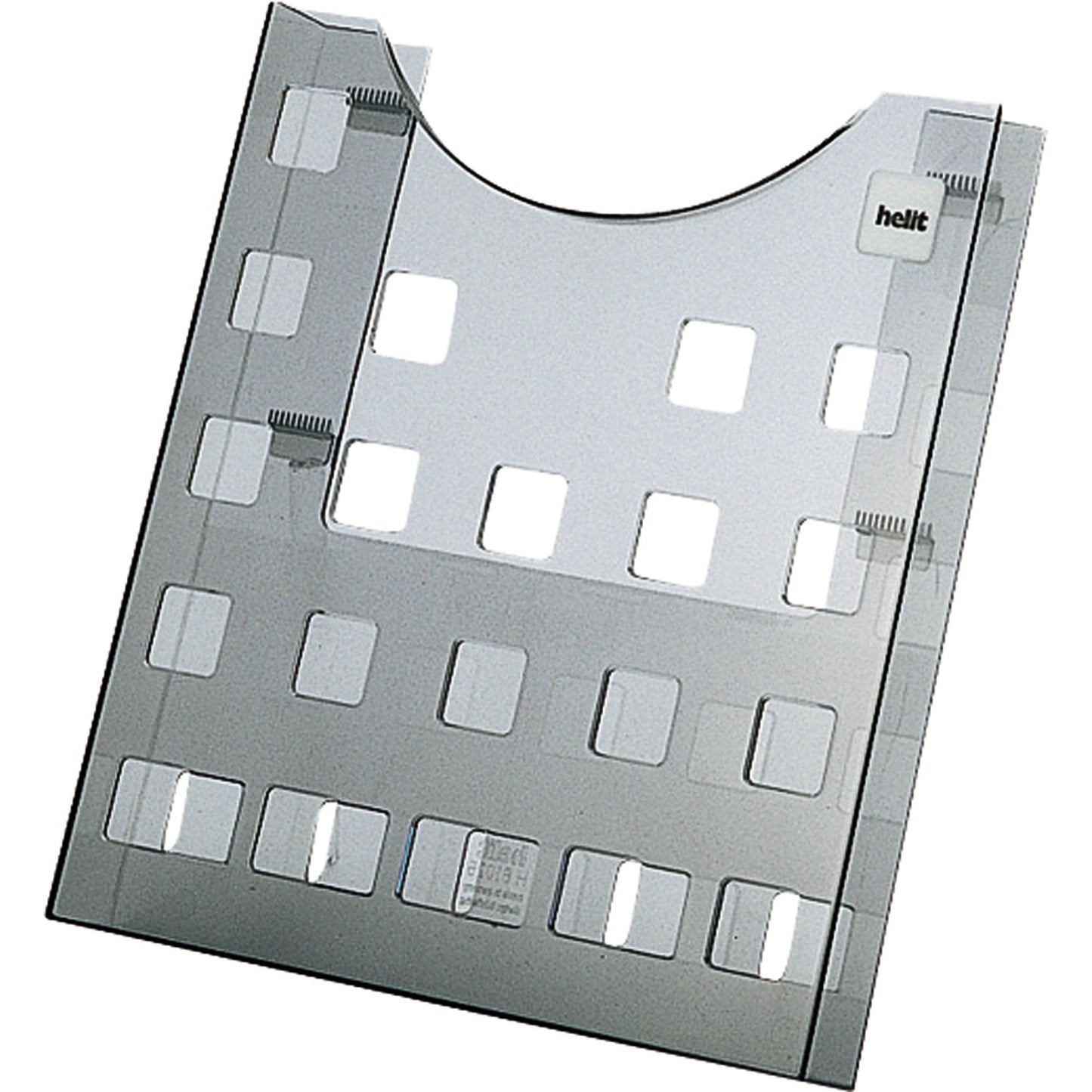 helit Prospekthalter the grid 23,9 x 26,2 x 4,7 cm (B x H x T) DIN A4 Polystyrol grau transparent 1 Fach