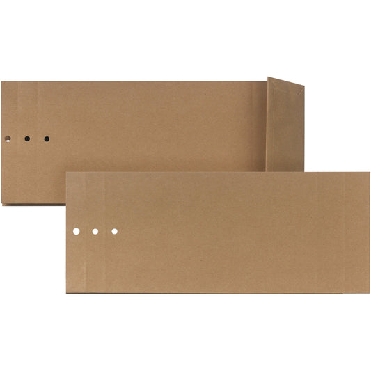 Musterbeutel M20 100 x 245 x 40 mm (B x H x T) mit Lochung für Klammer Kraftpapier braun 250 St./Pack.