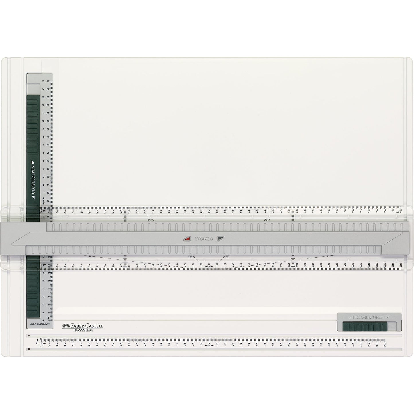 Faber-Castell Zeichenplatte TK-System DIN A3 ohne freie Nullpunktwahl Kunststoff hellgrau