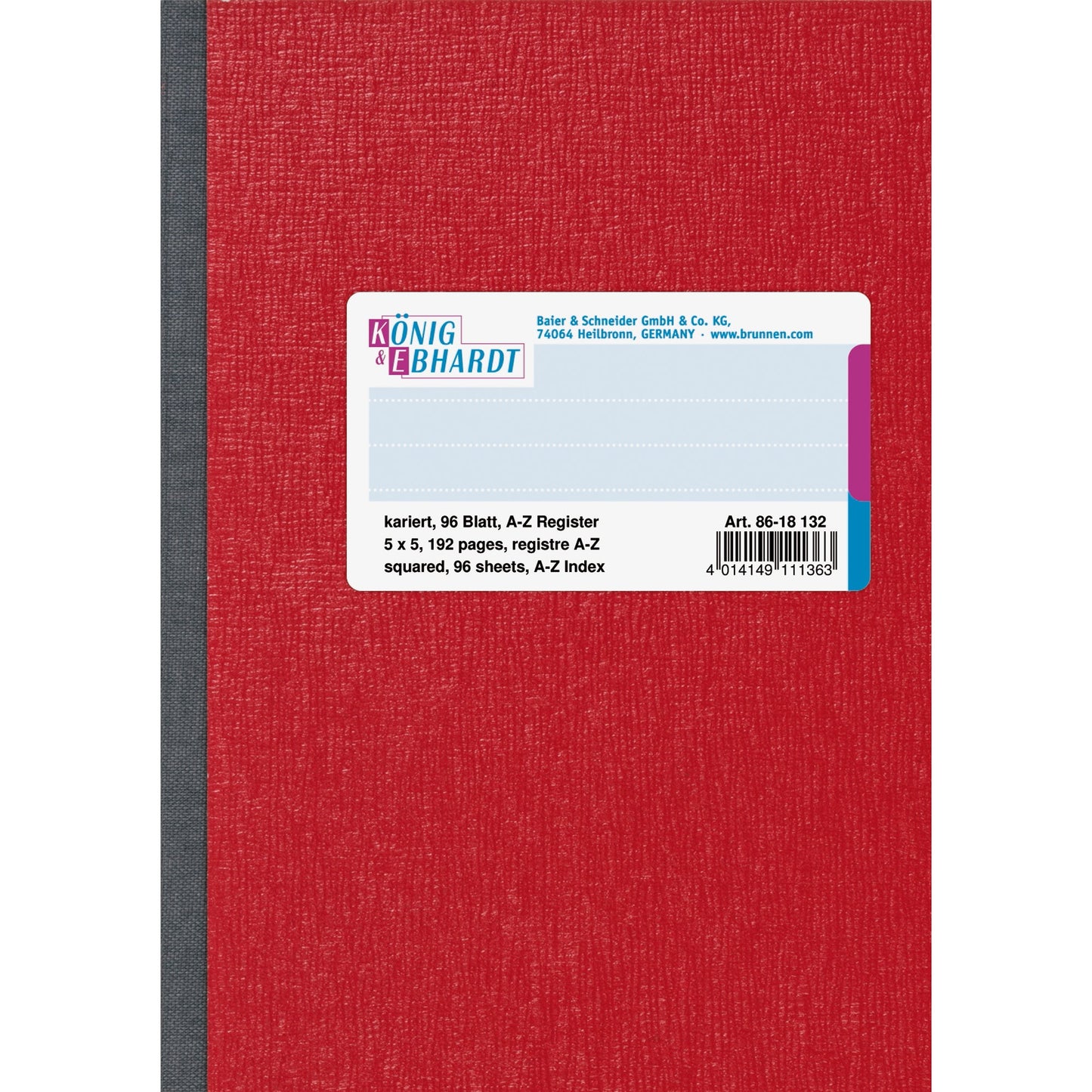 König & Ebhardt Registerbuch DIN A6 kariert 70g/m² 96 Bl.