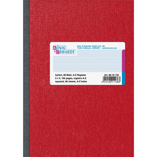 König & Ebhardt Registerbuch DIN A6 kariert 70g/m² 96 Bl.