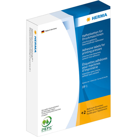 HERMA Druckmaschinenetikett Druckmaschine DP1 22 x 32 mm (B x H) stark haftend Papier weiß 252 Bl./Pack. 5.000 Etik./Pack.