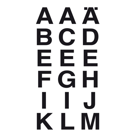 HERMA Buchstabenetikett 84 x 120 mm (B x H) Folie transparent/schwarz 36 Etik./Pack.