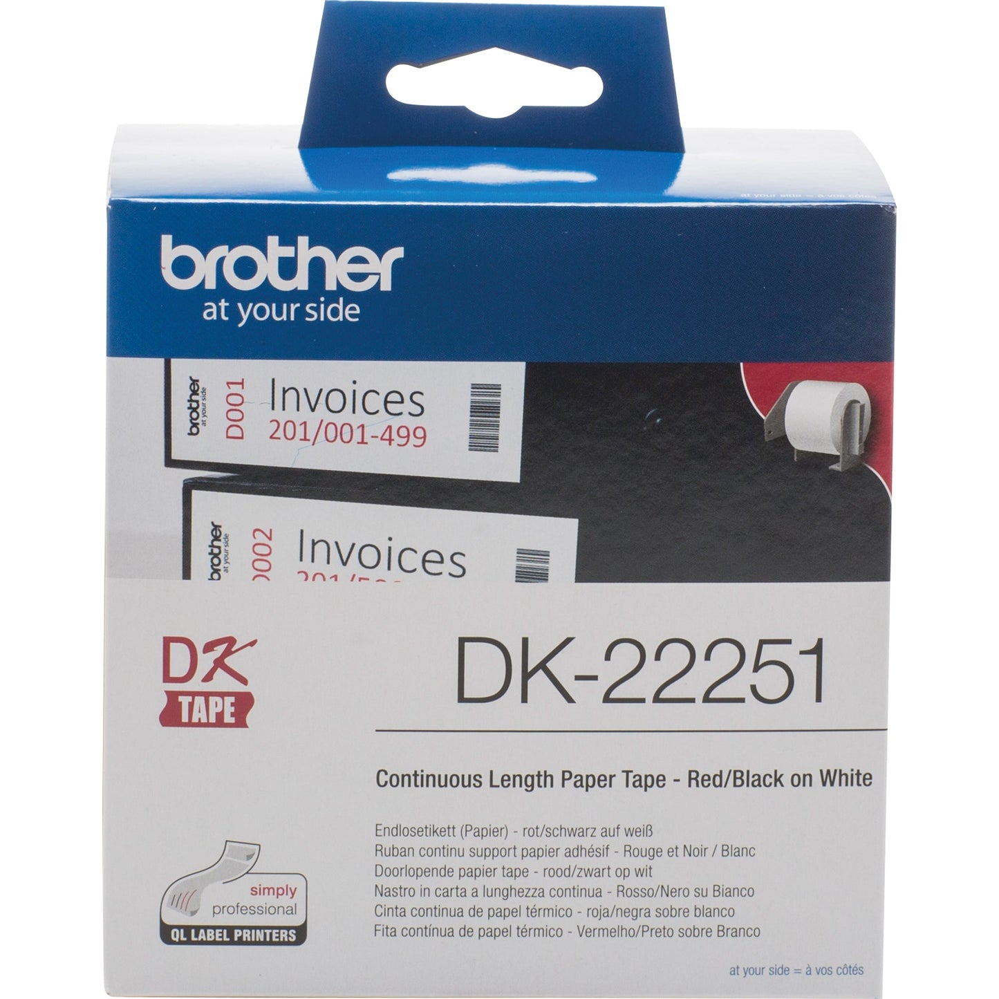 Brother Endlosetikett 62 mm x 15,24 m (B x L) nicht wieder ablösbar ohne Führungslochrand Papier weiß 1-bahnig