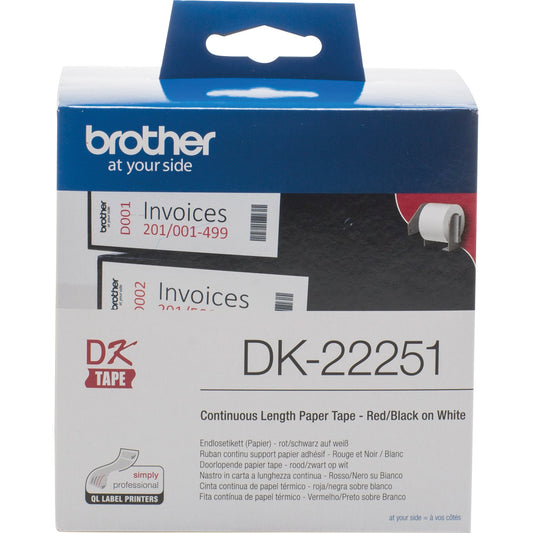 Brother Endlosetikett 62 mm x 15,24 m (B x L) nicht wieder ablösbar ohne Führungslochrand Papier weiß 1-bahnig