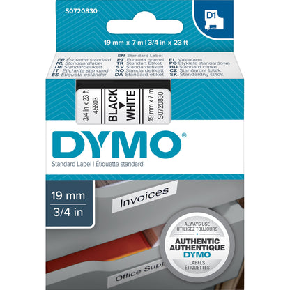 DYMO® Schriftbandkassette 19 mm x 7 m (B x L) weiß schwarz