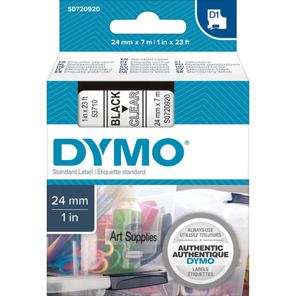 DYMO® Schriftbandkassette 24 mm x 7 m (B x L) transparent schwarz