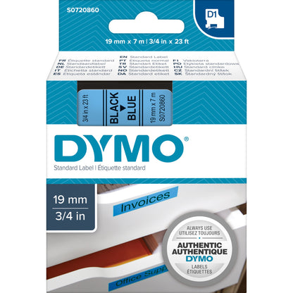 DYMO® Schriftbandkassette 19 mm x 7 m (B x L) blau schwarz