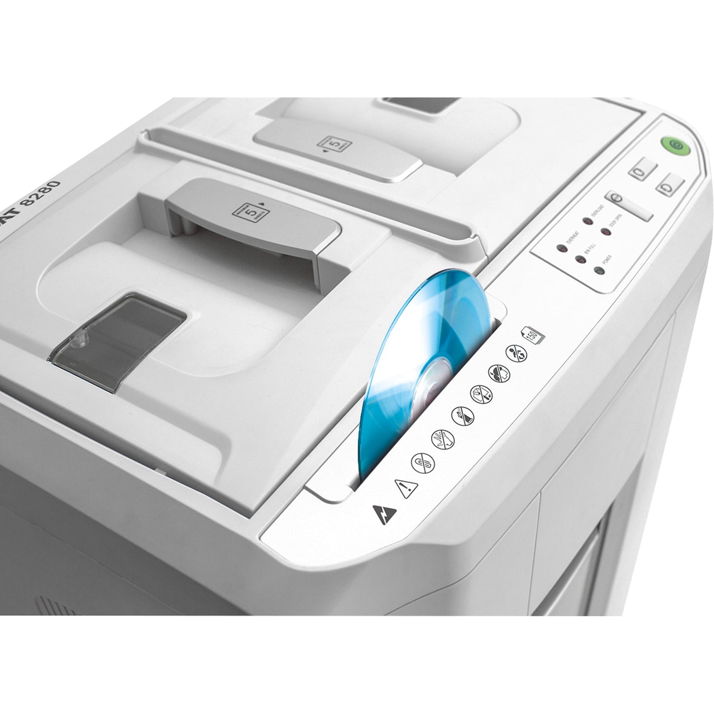 Shredcat Aktenvernichter SHREDCAT 8280 CC P-4 Papier, Heftklammern, Kreditkarten, CDs/DVDs Partikelschnitt 6 Bl. manuell, 150 Bl. automatisch hellgrau