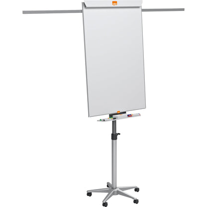 Nobo® Mobiles Flipchart Impression Pro mit Ablageschale Fünfarmfuß mit 5 Rollen Stahl silber