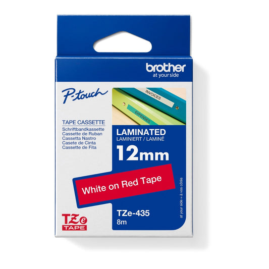 Brother Schriftbandkassette P-touch 12 mm x 8 m (B x L) rot weiß