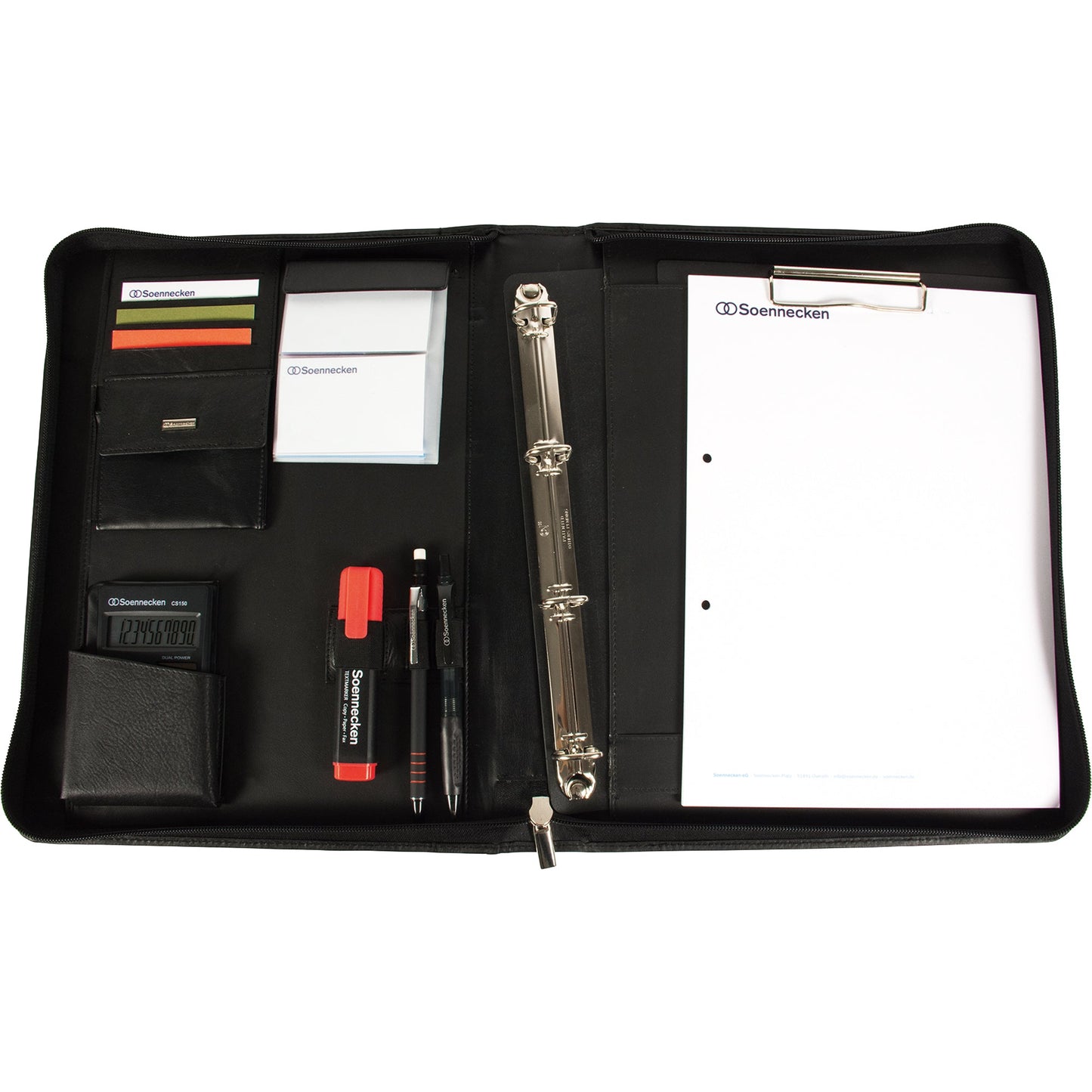 Soennecken Schreibmappe BERLIN 28 x 36,5 x 4,5 cm (B x H x T) Nappaleder schwarz