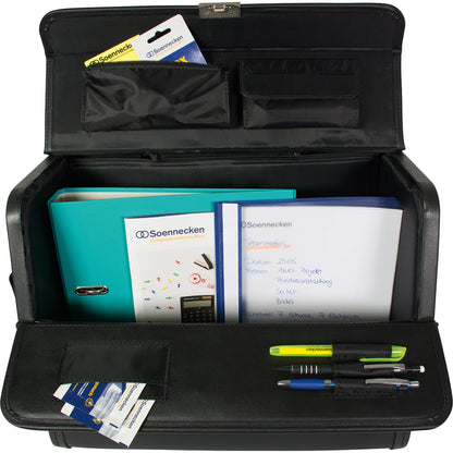 Soennecken Pilotenkoffer DRESDEN 46 x 38 x 22 cm (B x H x T) Zahlenkombinationsschloss Lederimitat schwarz