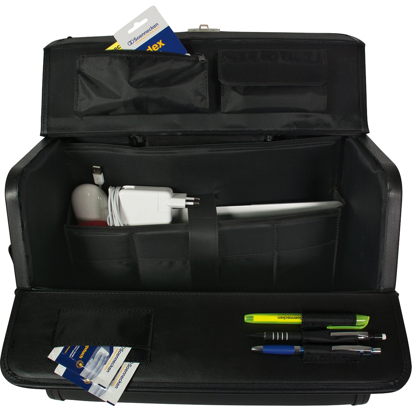 Soennecken Pilotenkoffer DRESDEN 46 x 38 x 22 cm (B x H x T) Zahlenkombinationsschloss Lederimitat schwarz