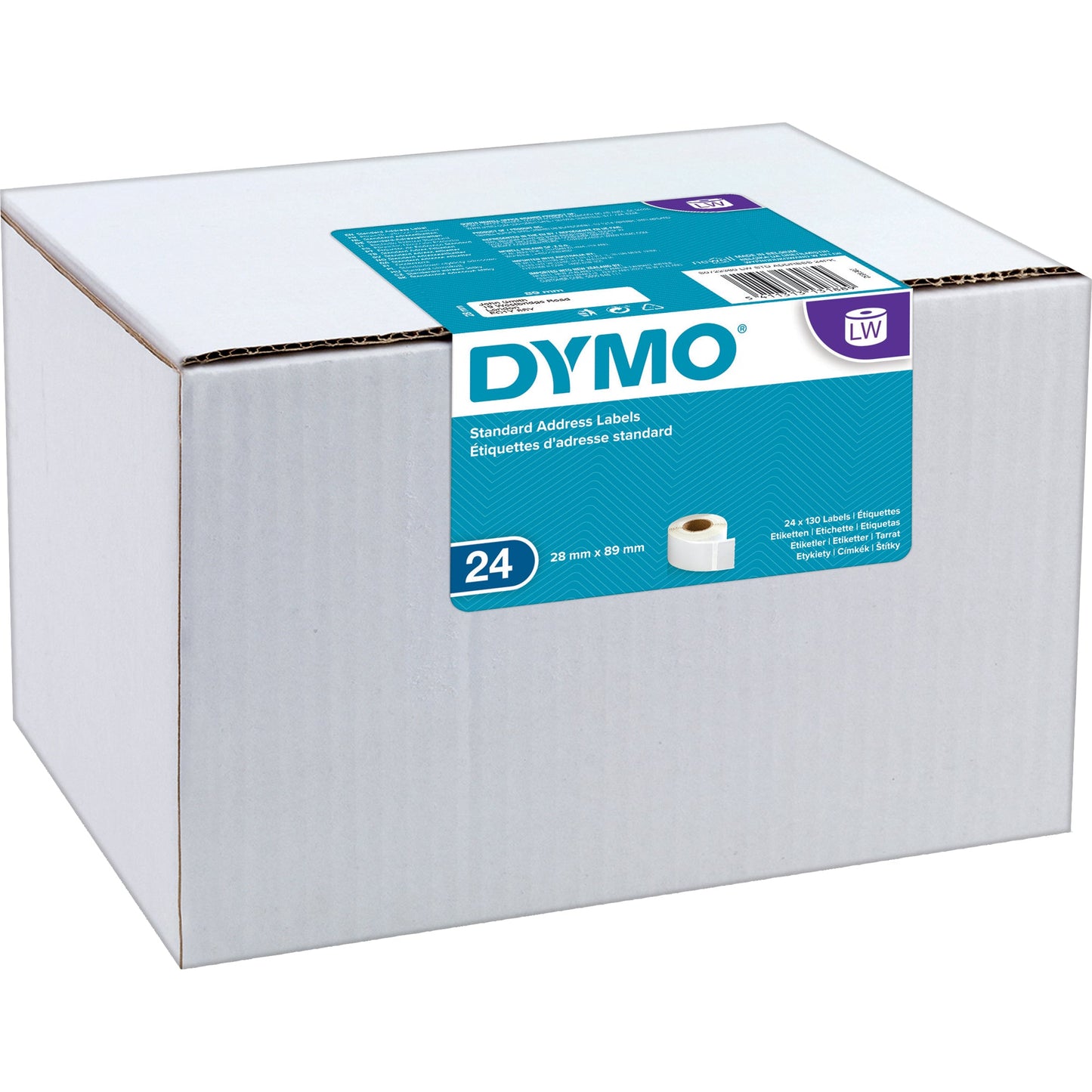 DYMO® Adressetikett 28 x 89 mm (B x H) Papier weiß 130 Etik./Rl. 24 x 130 Etik./Pack.