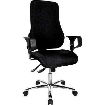TOPSTAR Bürodrehstuhl SITNESS® 55 45-57cm Synchronmechanik Rolle hart gebremst (für Teppichboden) Stahl, verchromt schwarz