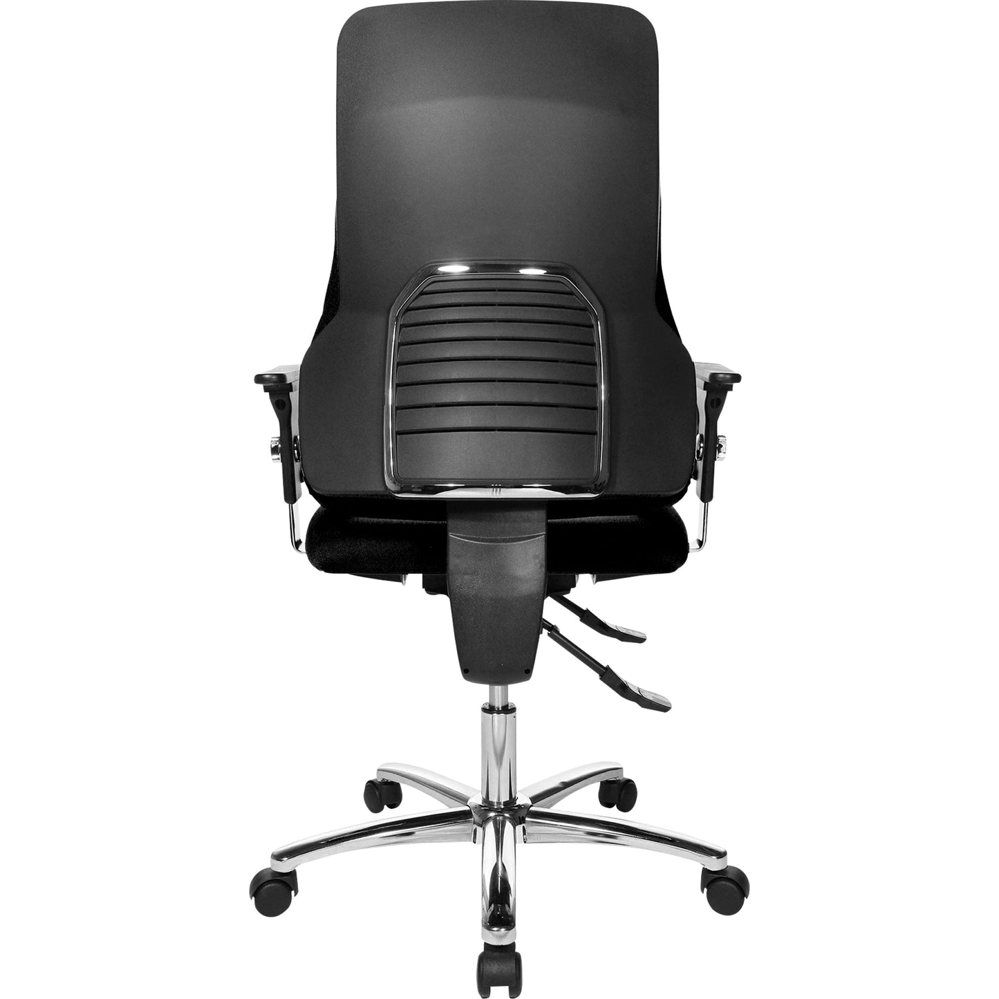 TOPSTAR Bürodrehstuhl SITNESS® 55 45-57cm Synchronmechanik Rolle hart gebremst (für Teppichboden) Stahl, verchromt schwarz