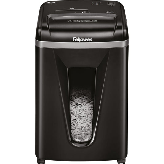 Fellowes® Aktenvernichter Powershred® 450M P-5 Papier, Heftklammern, Kreditkarten, CDs/DVDs Partikelschnitt 9 Bl. schwarz