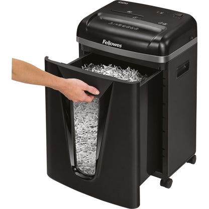 Fellowes® Aktenvernichter Powershred® 450M P-5 Papier, Heftklammern, Kreditkarten, CDs/DVDs Partikelschnitt 9 Bl. schwarz
