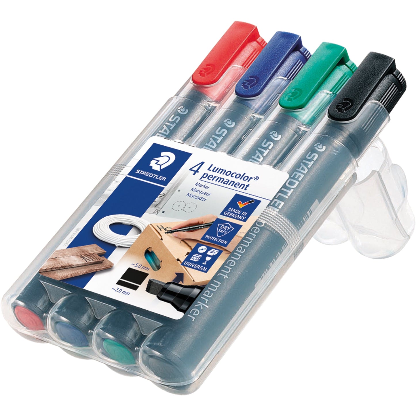 STAEDTLER® Permanentmarker Lumocolor® 350 2-5mm farbig sortiert 4 St./Pack.