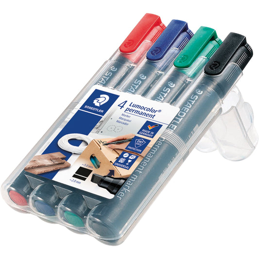 STAEDTLER® Permanentmarker Lumocolor® 350 2-5mm farbig sortiert 4 St./Pack.