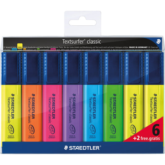 STAEDTLER® Textmarker Textsurfer® classic 364 1-5mm farbig sortiert Keilspitze 8 St./Pack.