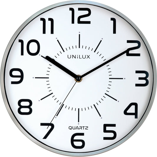 UNILUX Wanduhr Pop 30cm Kunststoff metallgrau