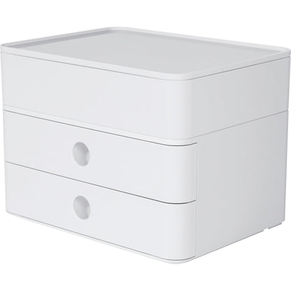 HAN Schubladenbox ALLISON SMART-BOX PLUS 2 Schubladen DIN A5 ABS Kunststoff Gehäusefarbe: snow white Farbe der Schublade: snow white