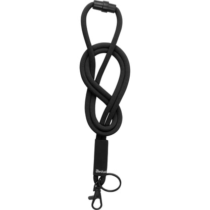 DJOIS Textilband Schlüssel, Namensschlilder 0,5 x 4,6 mm (Ø x L) Sicherheitsverschluss Karabinerhaken, Schlüsselring schwarz 10 St./Pack.