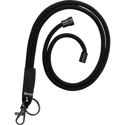 DJOIS Textilband Schlüssel, Namensschlilder 0,5 x 4,6 mm (Ø x L) Sicherheitsverschluss Karabinerhaken, Schlüsselring schwarz 10 St./Pack.