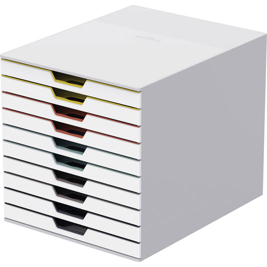 DURABLE Schubladenbox VARICOLOR® MIX 10 10 Schubladen DIN A4, DIN C4, Folio, Letter ABS Kunststoff/Polystyrol Gehäusefarbe: weiß Farbe der Schublade: weiß/mehrfarbig