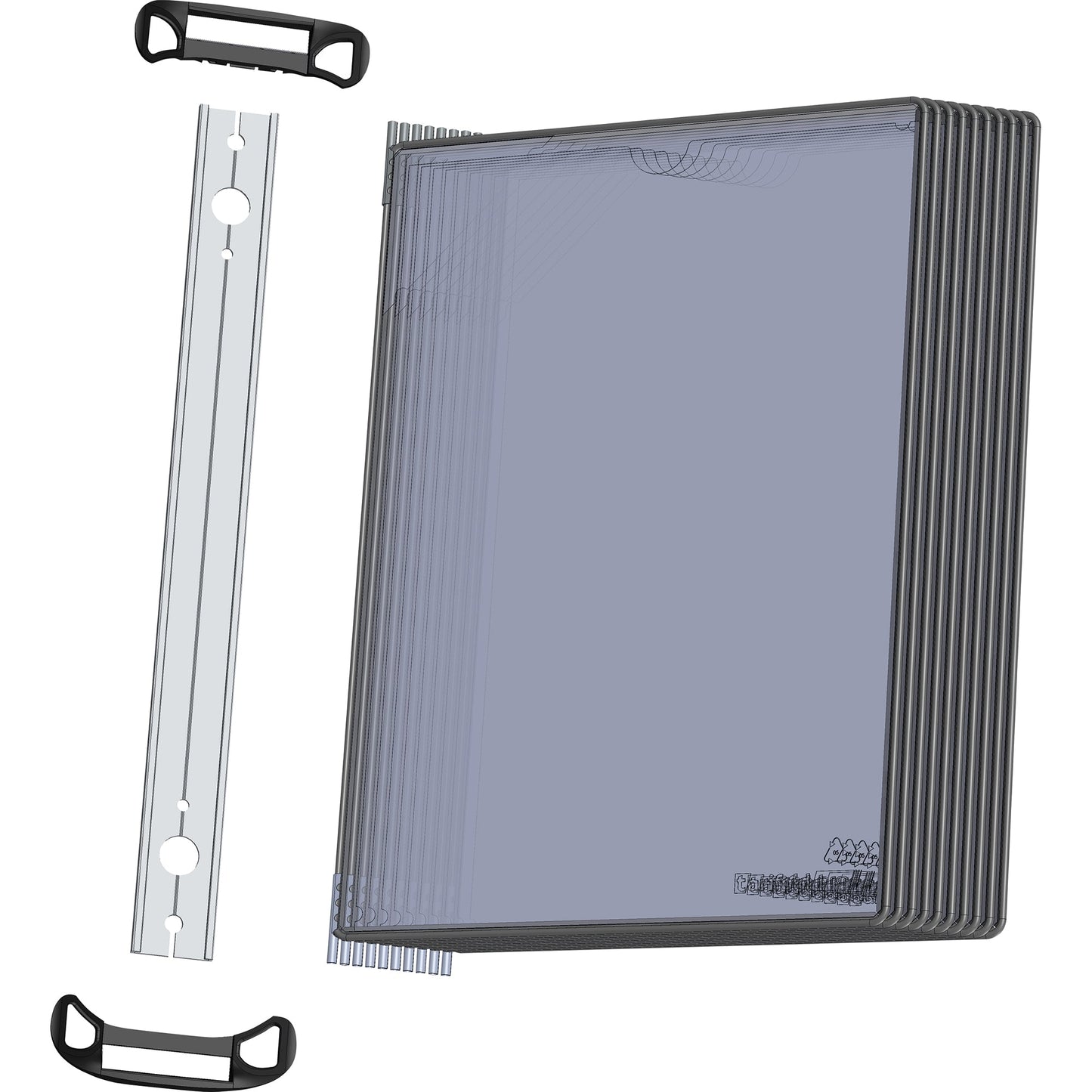 DJOIS Sichttafelwandhalter PRO DIN A4 Aluminium/Polypropylen schwarz 10 Sichttafeln