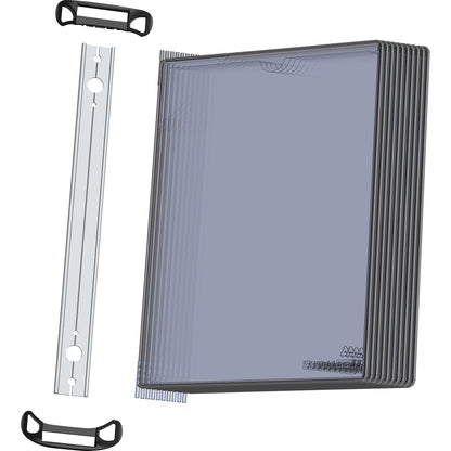 DJOIS Sichttafelwandhalter PRO DIN A4 Aluminium/Polypropylen schwarz 10 Sichttafeln