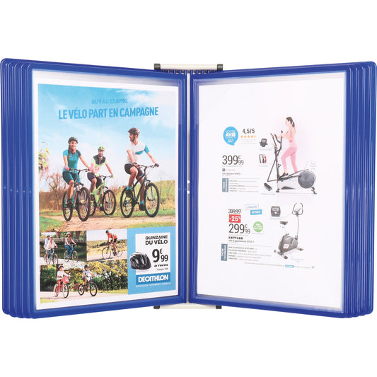 DJOIS Sichttafelwandhalter Easy Load DIN A4 Metall/Polypropylen blau 10 Sichttafeln