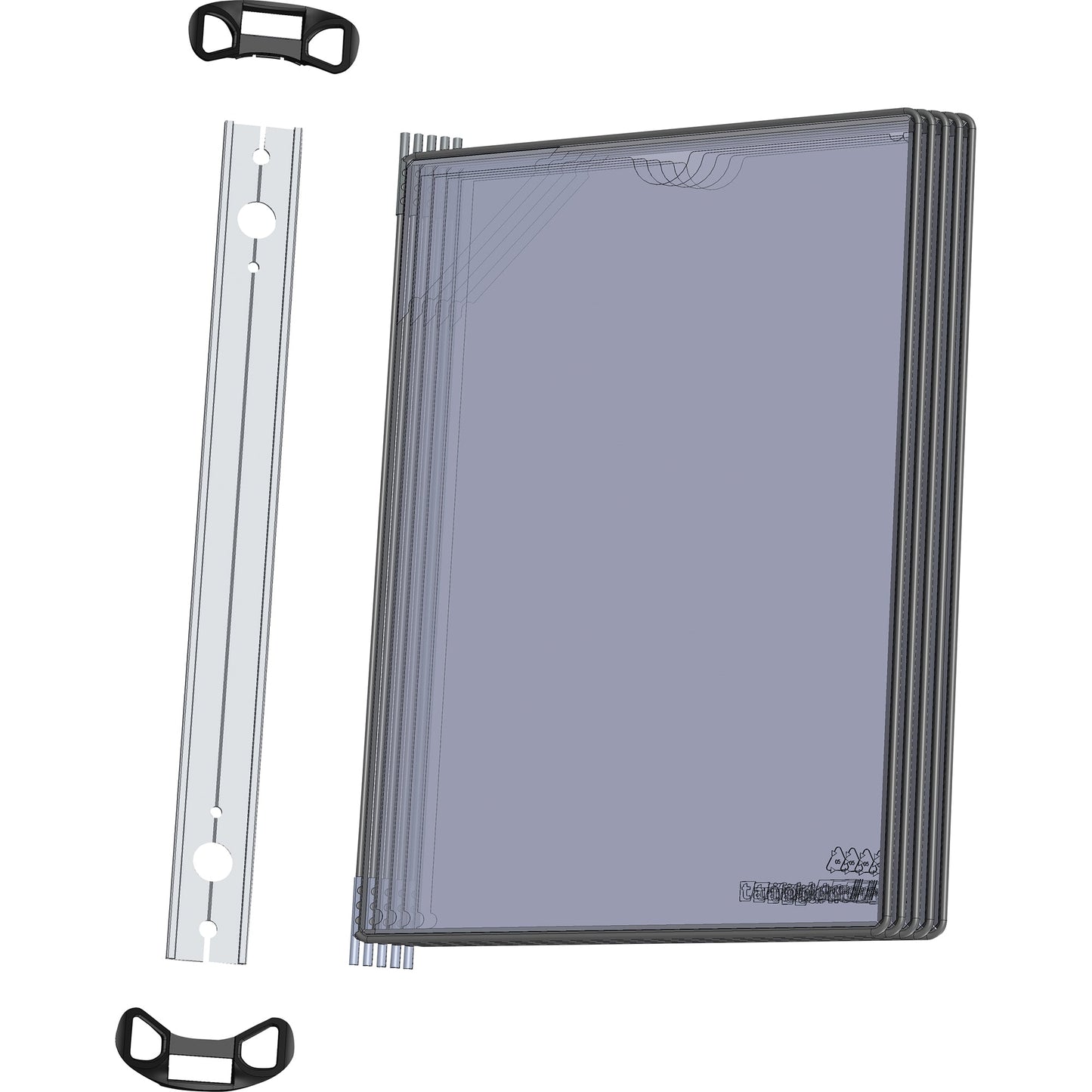 DJOIS Sichttafelwandhalter PRO DIN A4 Aluminium/Polypropylen schwarz 5 Sichttafeln