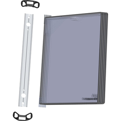 DJOIS Sichttafelwandhalter PRO DIN A4 Aluminium/Polypropylen schwarz 5 Sichttafeln