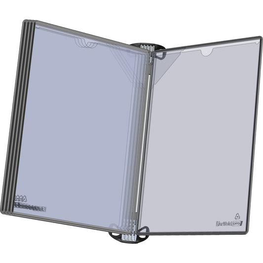 DJOIS Sichttafelwandhalter PRO DIN A4 Aluminium/Polypropylen schwarz 5 Sichttafeln