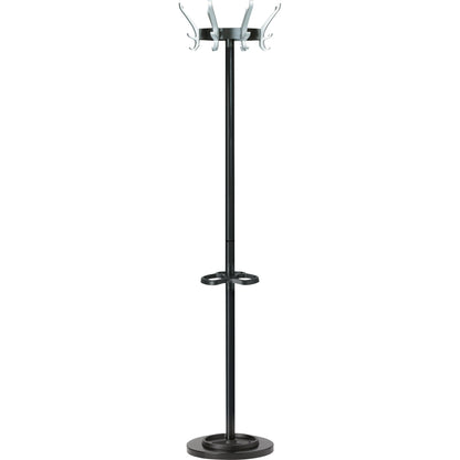 UNILUX Garderobenständer Cypres 34 x 170 cm (Ø x H) Gestell/Schirmständer: Stahl, epoxidharzbeschichtet, Schirmständer/Abtropfschale: Polypropylen schwarz